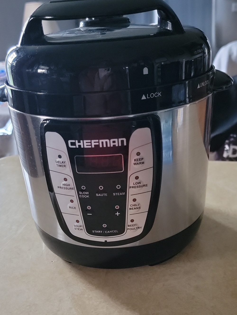 Chefman 2.5 Qrt. Stainless Steel Black Multi-Function Pressure Cooker